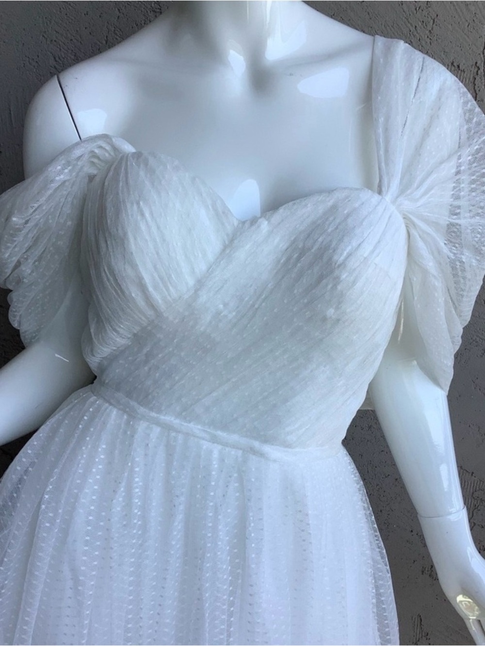 🔥Ethereal White Tulle Midi Dress - Picture 11 of 12